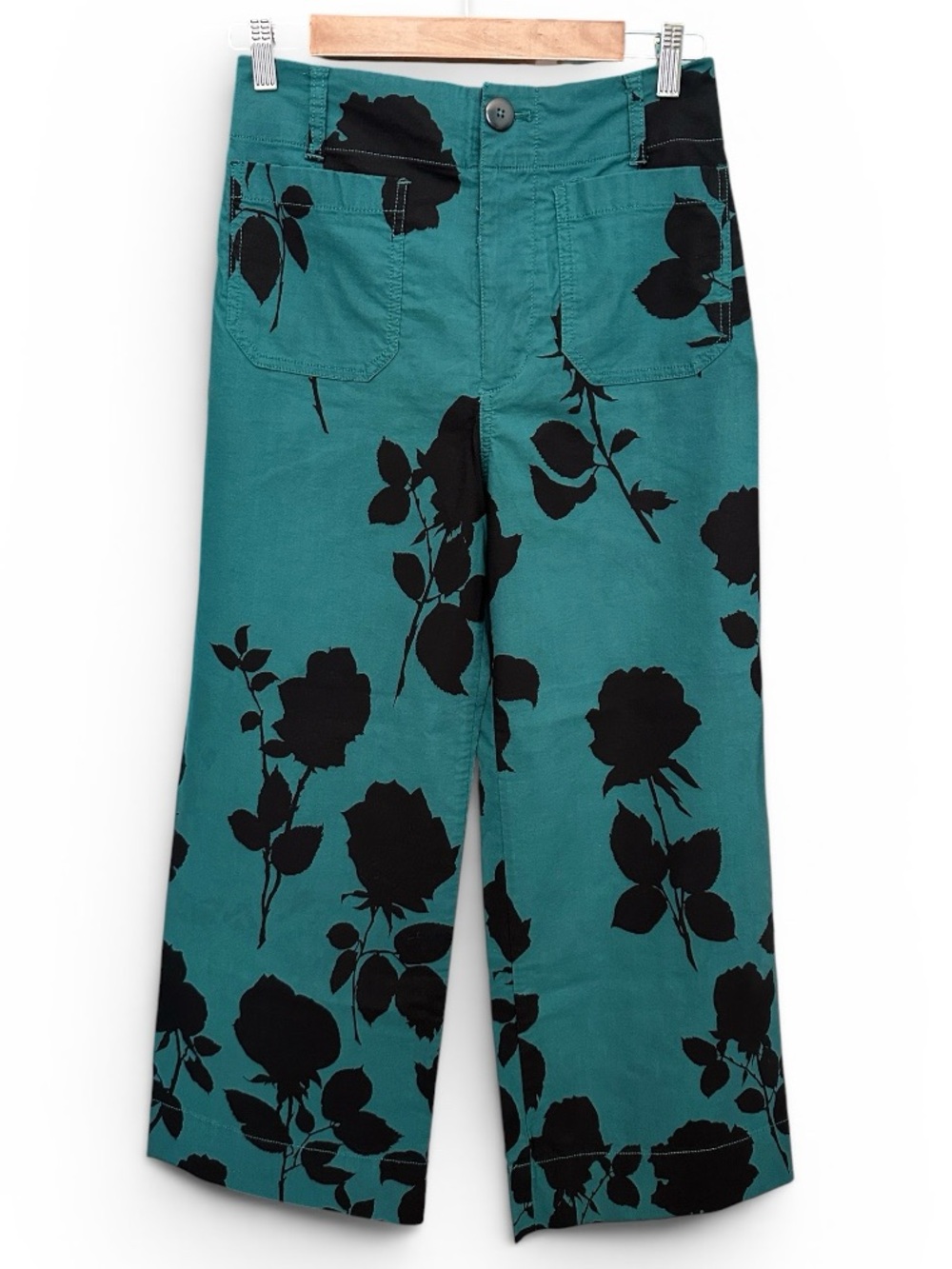 Maeve by Anthropologie Colette Floral Crop Wide-Leg Pants